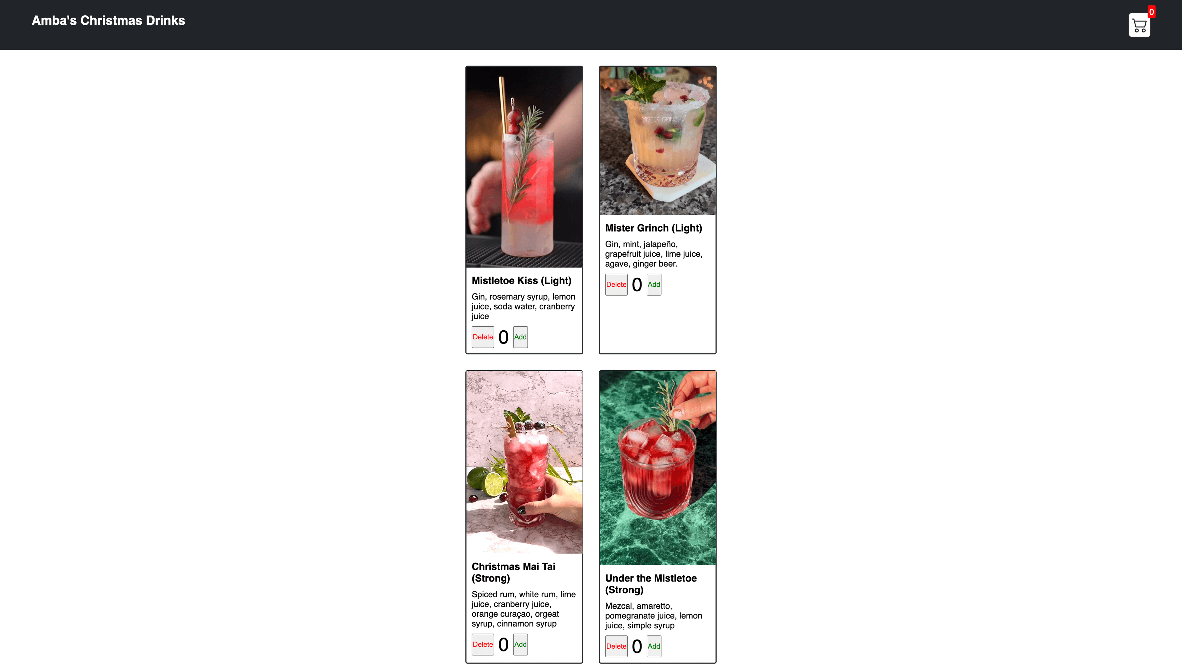 Christmas Drink Ordering App